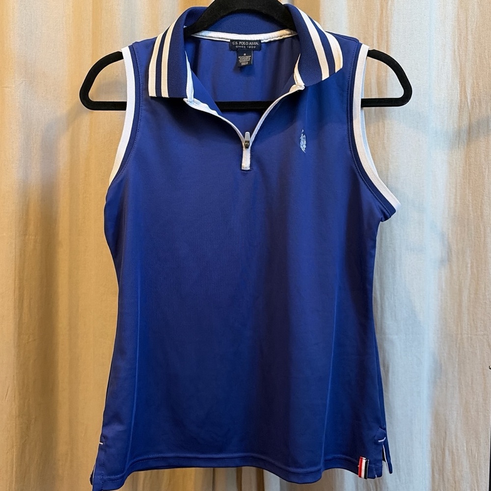 U.S. Polo Assn. Blue Zip-Up Polo Shirt